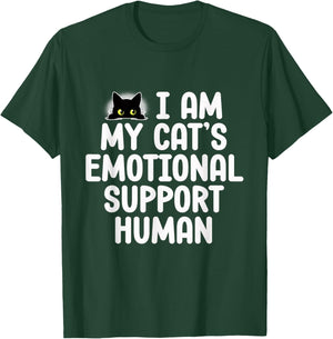 Funny Emotional Support Human For Cat Owners Feline Lovers T-Shirt - T-Shirt | Forest