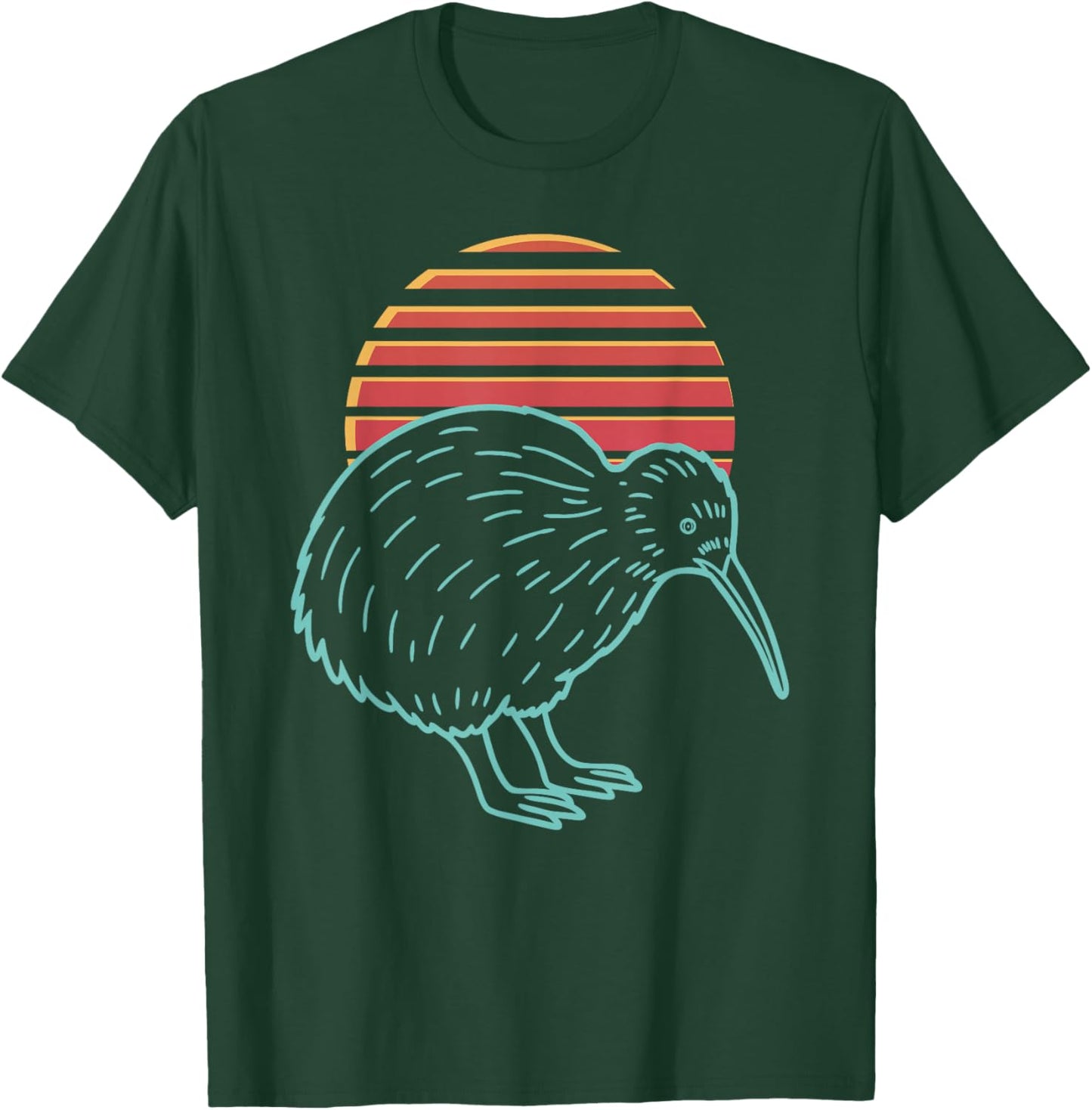 Kiwi Bird Lover Animal Retro Synthwave 80s T-Shirt - T-Shirt | Forest