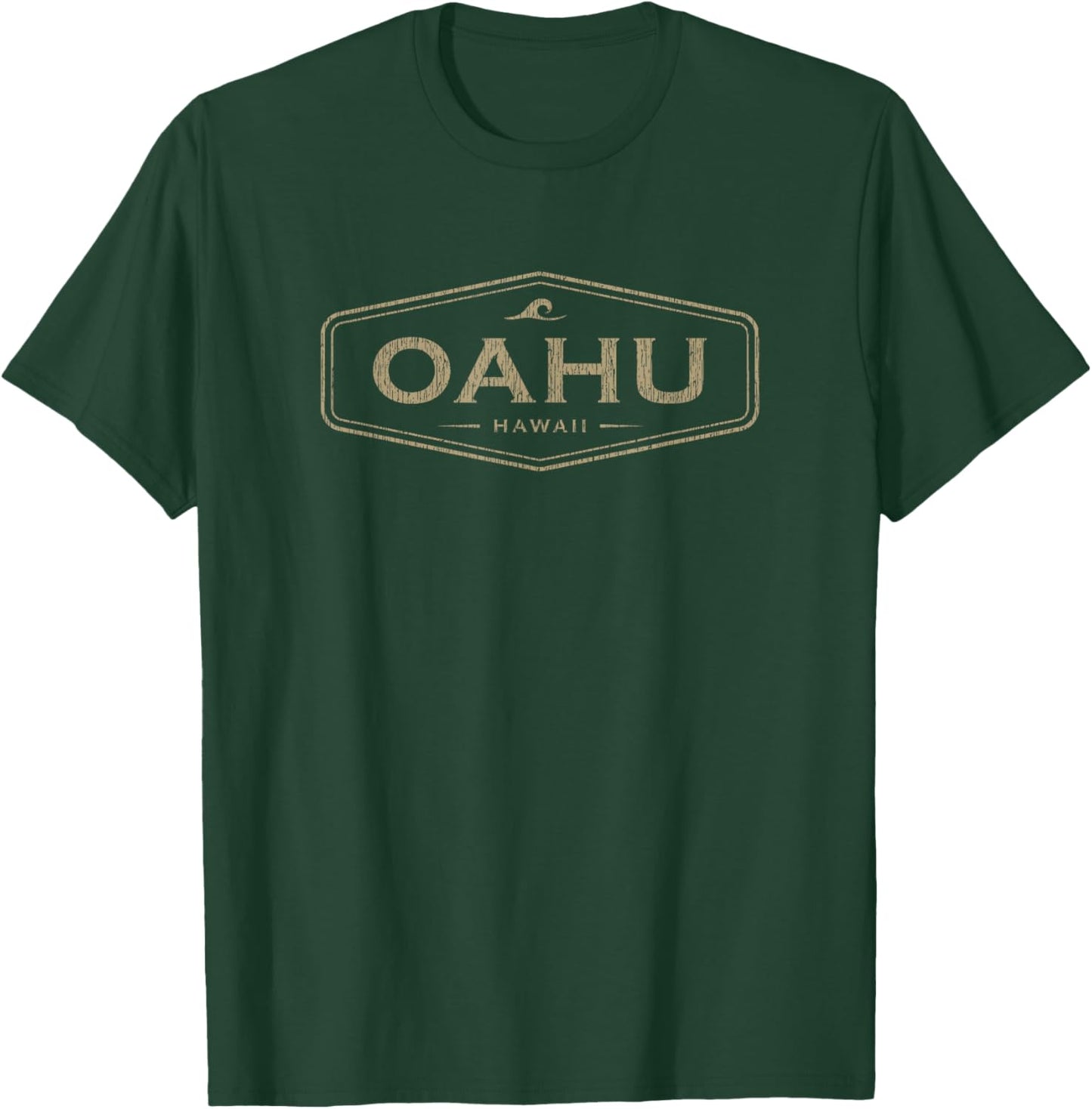 Oahu Hawaii Souvenir Vacation Vintage Waves T-Shirt - T-Shirt | Forest