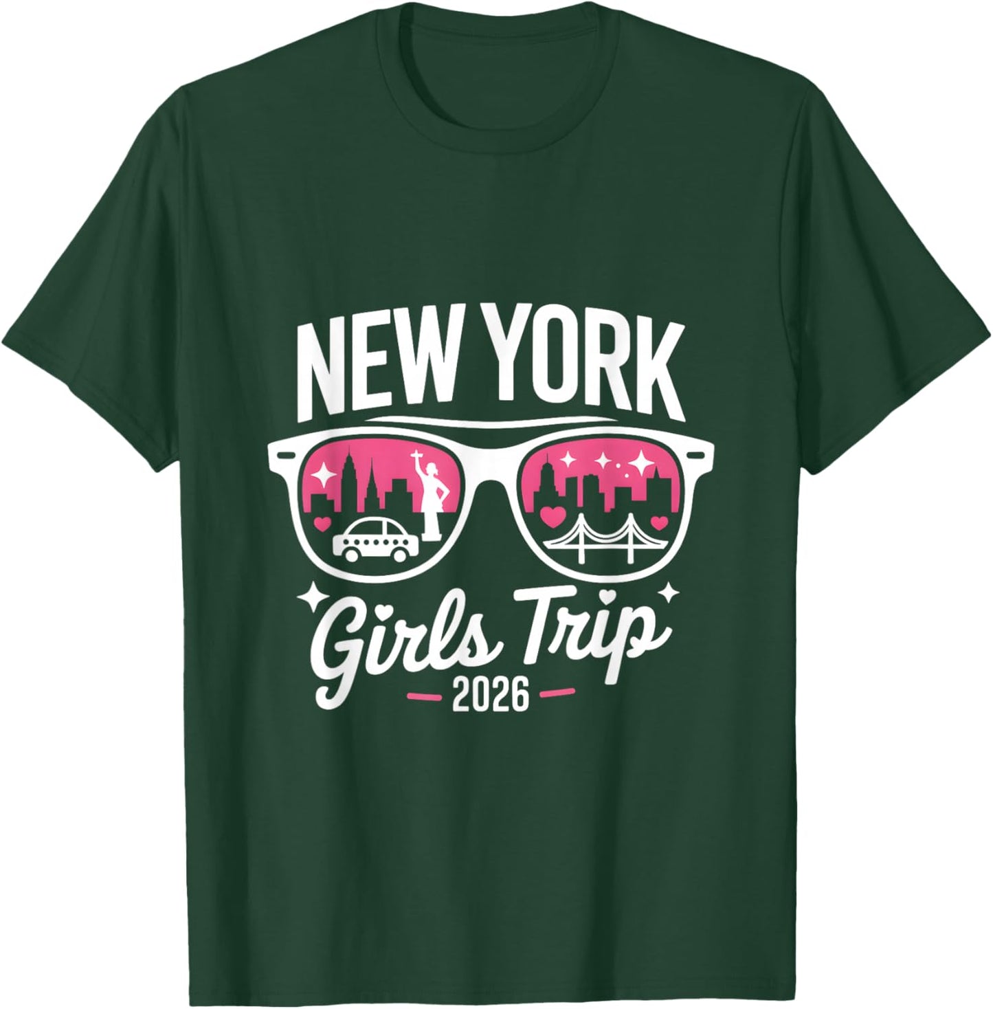 NYC Girls Trip 2026 Matching Group Manhattan City Squad T-Shirt - T-Shirt | Forest