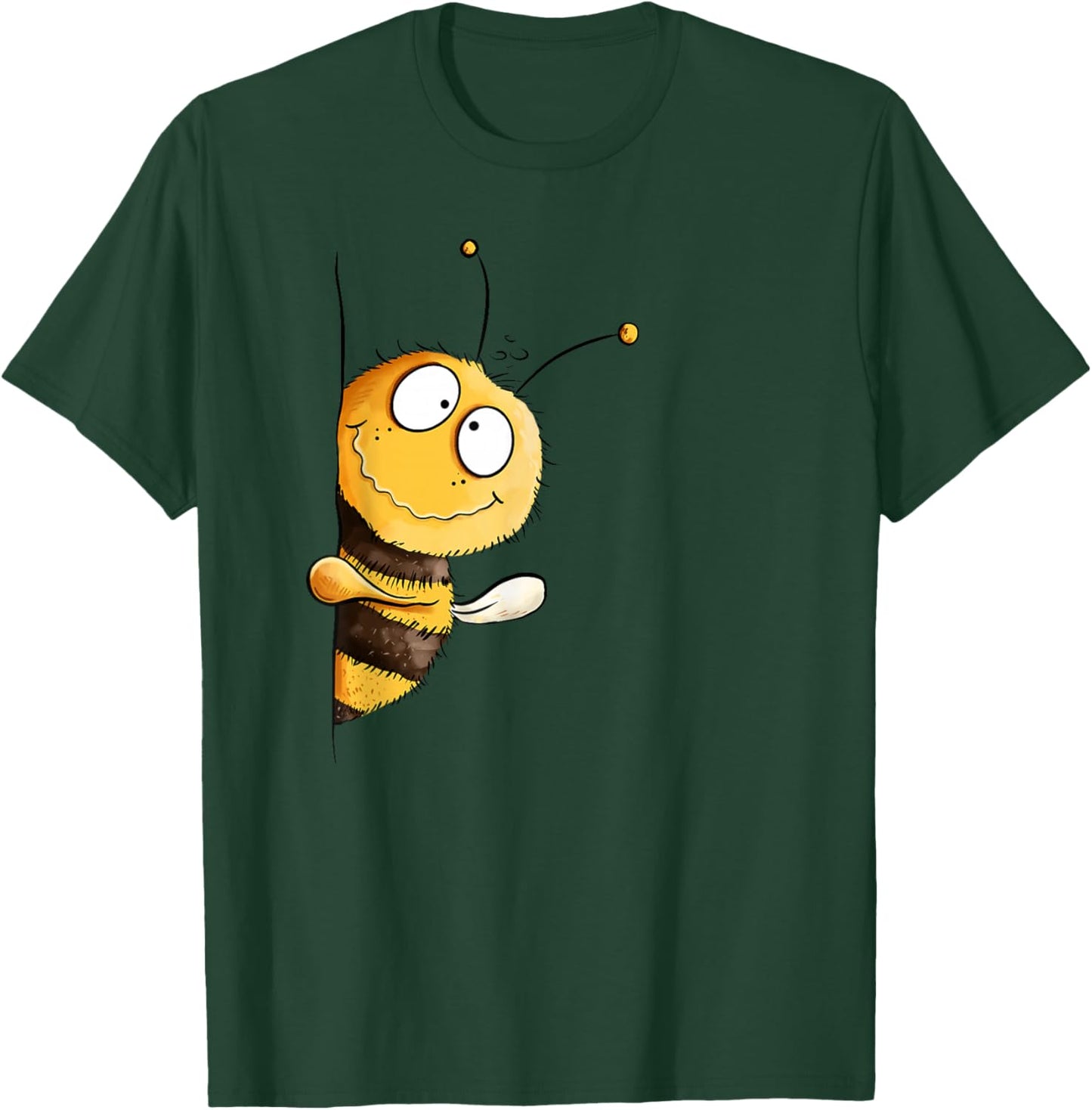 Süße Biene Cartoon Handgezeichnetes Hummel Motiv T-Shirt - T-Shirt | Forest
