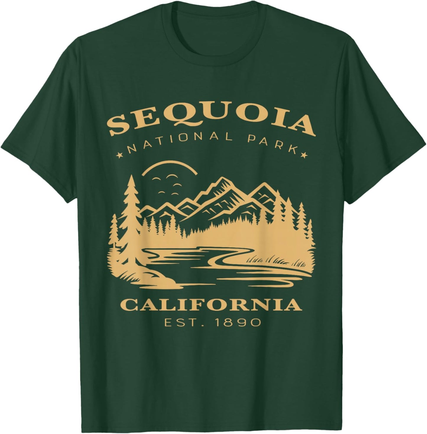 Retro Vintage Sequoia National Park for kids Hiking Camping T-Shirt - T-Shirt | Forest
