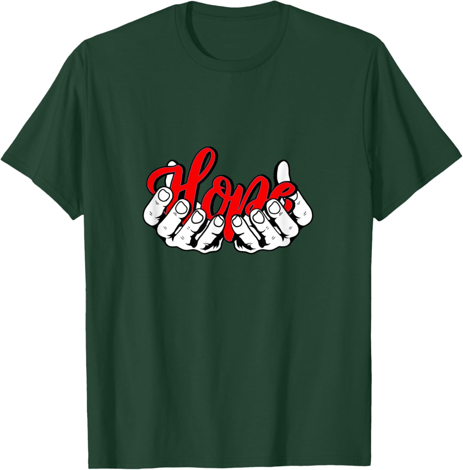 Red Color Hold On to Hope Red Graphic T-Shirt - T-Shirt | Forest