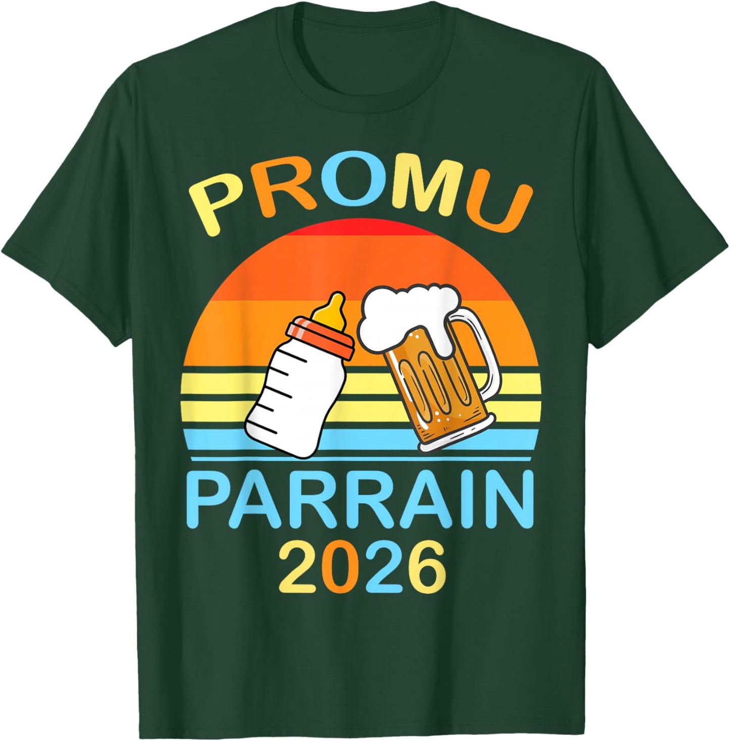 Promoted Godfather 2026 Bottle Pint Beer Gift Christening T-Shirt - T-Shirt | Forest
