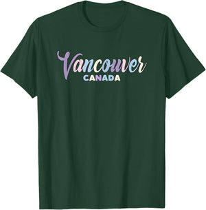 Vancouver Canada Pastel Text T-Shirt - T-Shirt | Forest