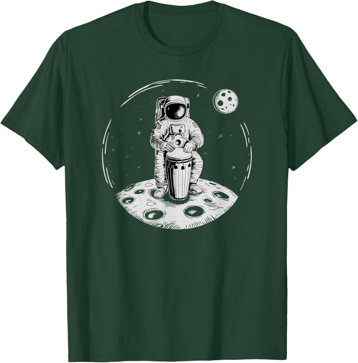 Funny Conga Drummer Astronaut Playing Conga Musician T-Shirt - T-Shirt | Forest