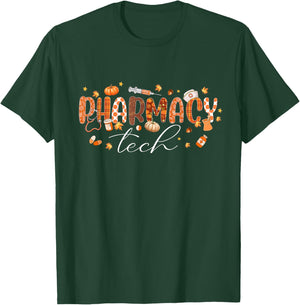 Pharmacy Technician Fall Theme Shirts Thanksgiving Autumn T-Shirt - T-Shirt | Forest