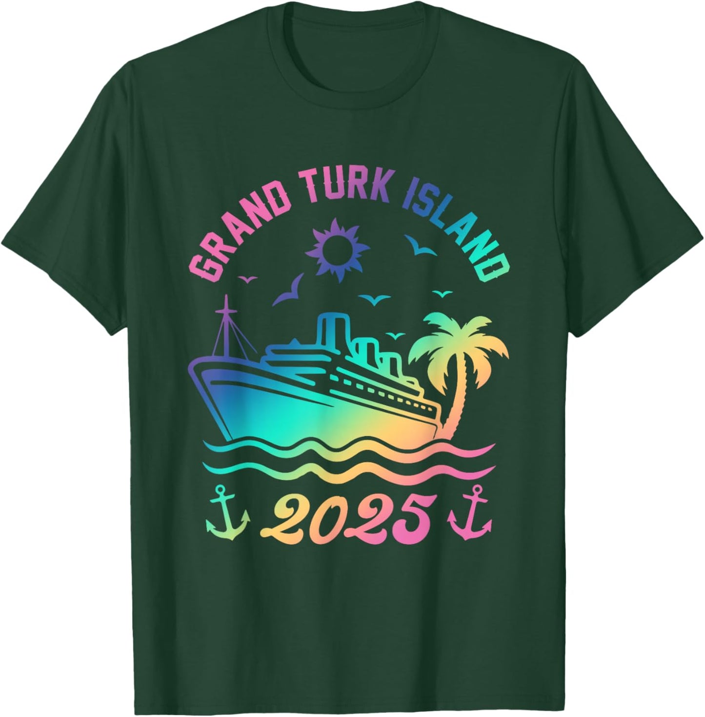 Grand Turk Island 2025 Cruise Vacation Beach Travel Holiday T-Shirt - T-Shirt | Forest