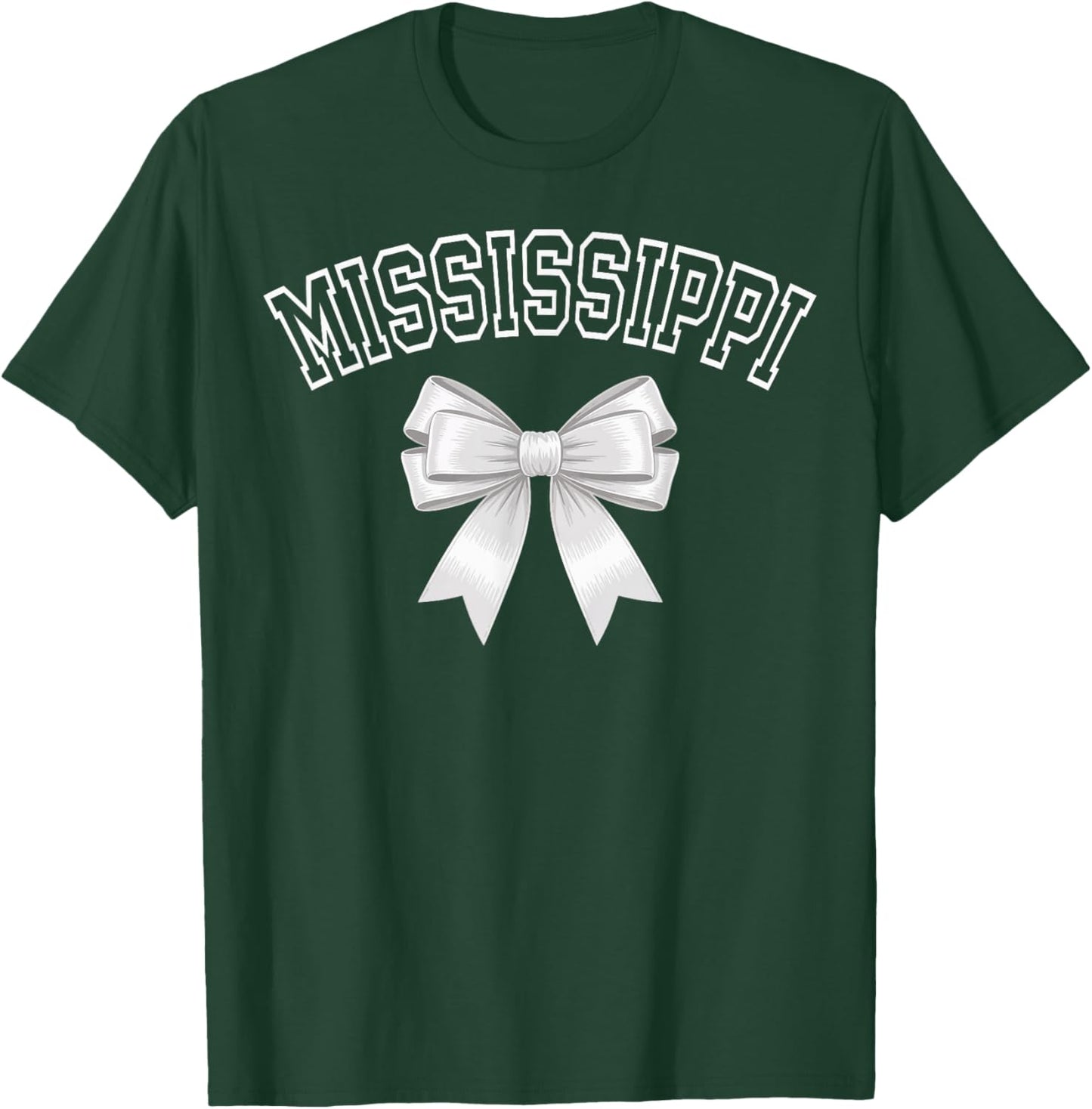 Mississippi Coquette Bow Hometown Pride Girls T-Shirt - T-Shirt | Forest