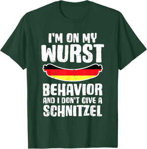 On My Wurst Behavior Dont Give Schnitzel Funny Oktoberfest T-Shirt - T-Shirt | Forest