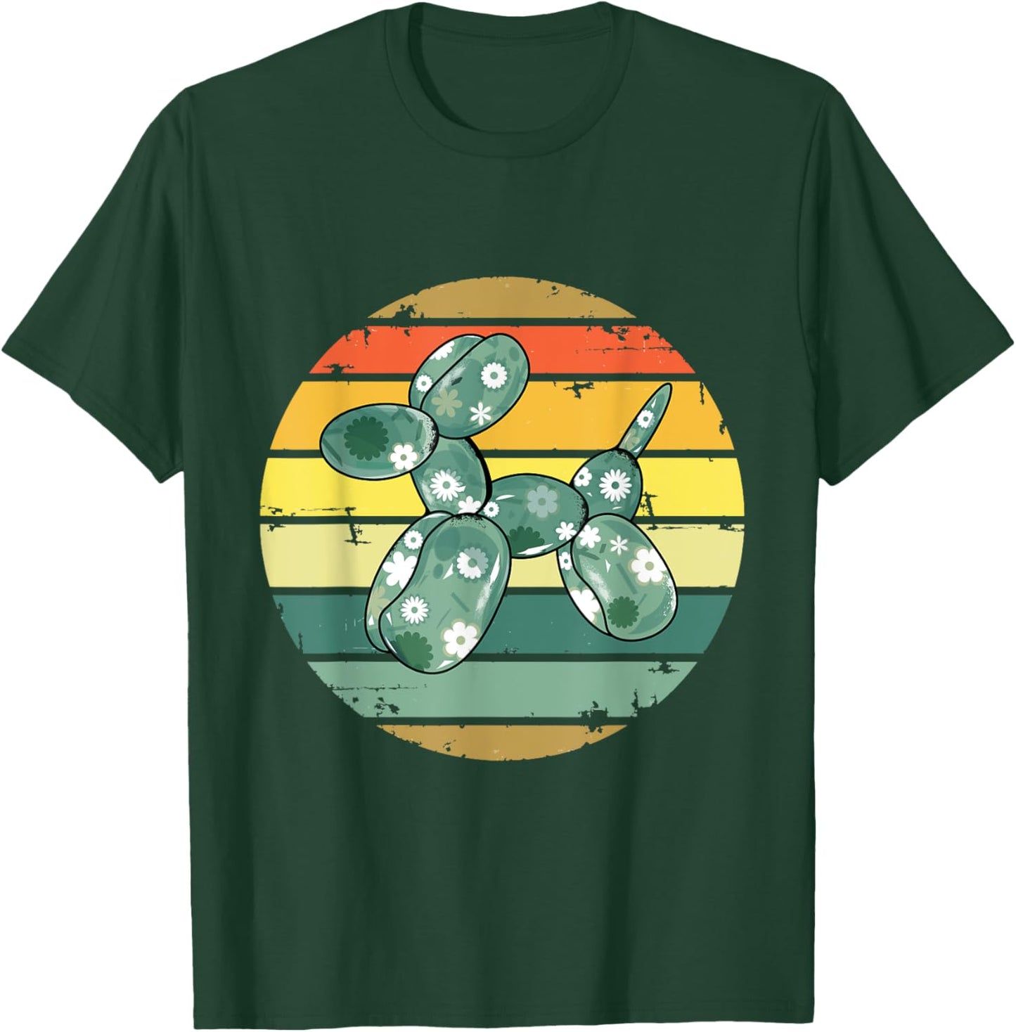 Vintage Balloon Dog Men Women T-Shirt - T-Shirt | Forest