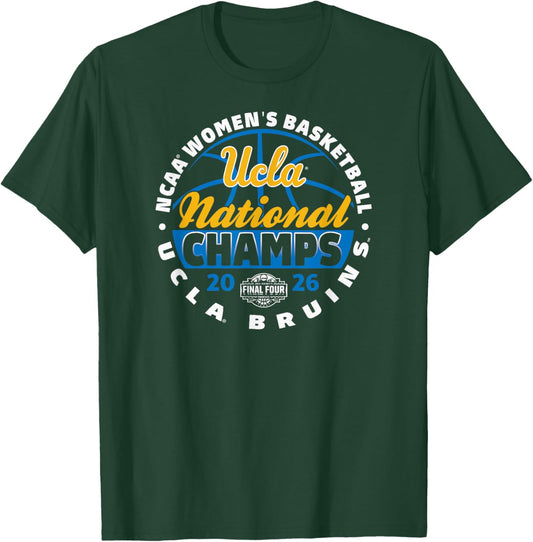 UCLA Bruins National Champs 2026 Women's Basketball Black T-Shirt - T-Shirt | Forest