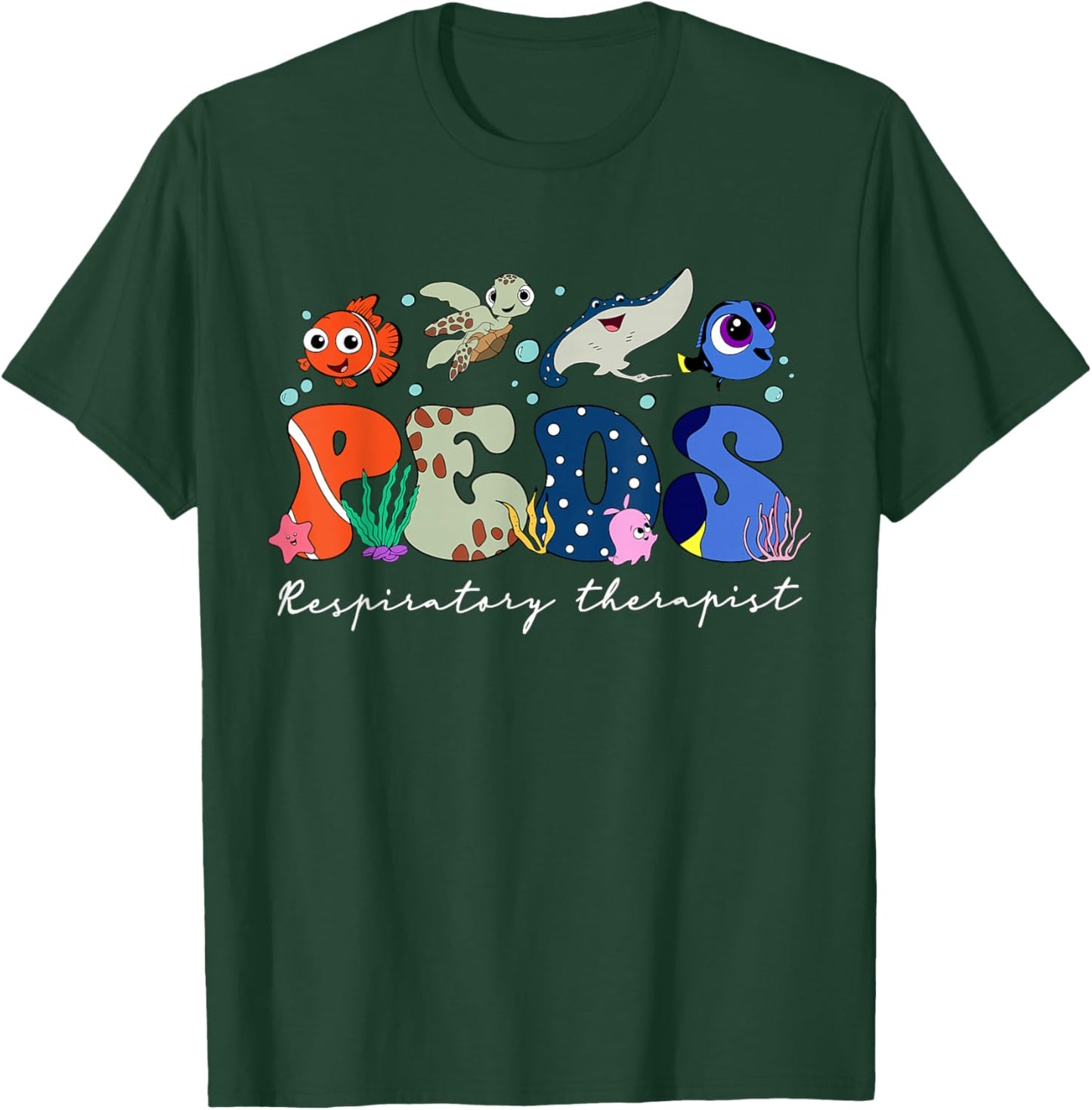 PEDS Respiratory Therapist Ocean Animal Pediatric RT Summer T-Shirt - T-Shirt | Forest
