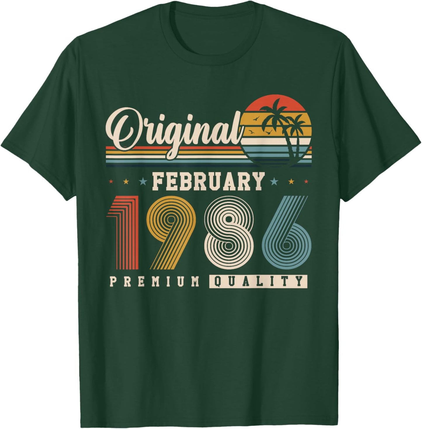 Original February 1986 40 Years Birthday Vintage Gift T-Shirt - T-Shirt | Forest