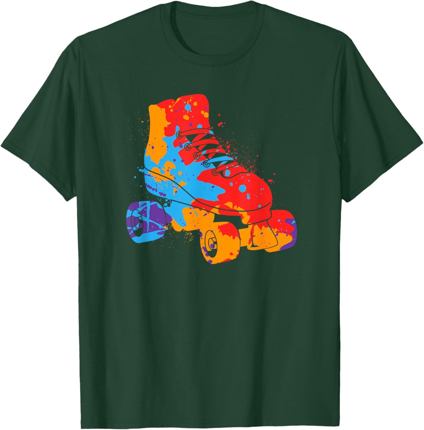 Roller Skater Colorful Rollerskate Women Roller Skating Kids T-Shirt - T-Shirt | Forest