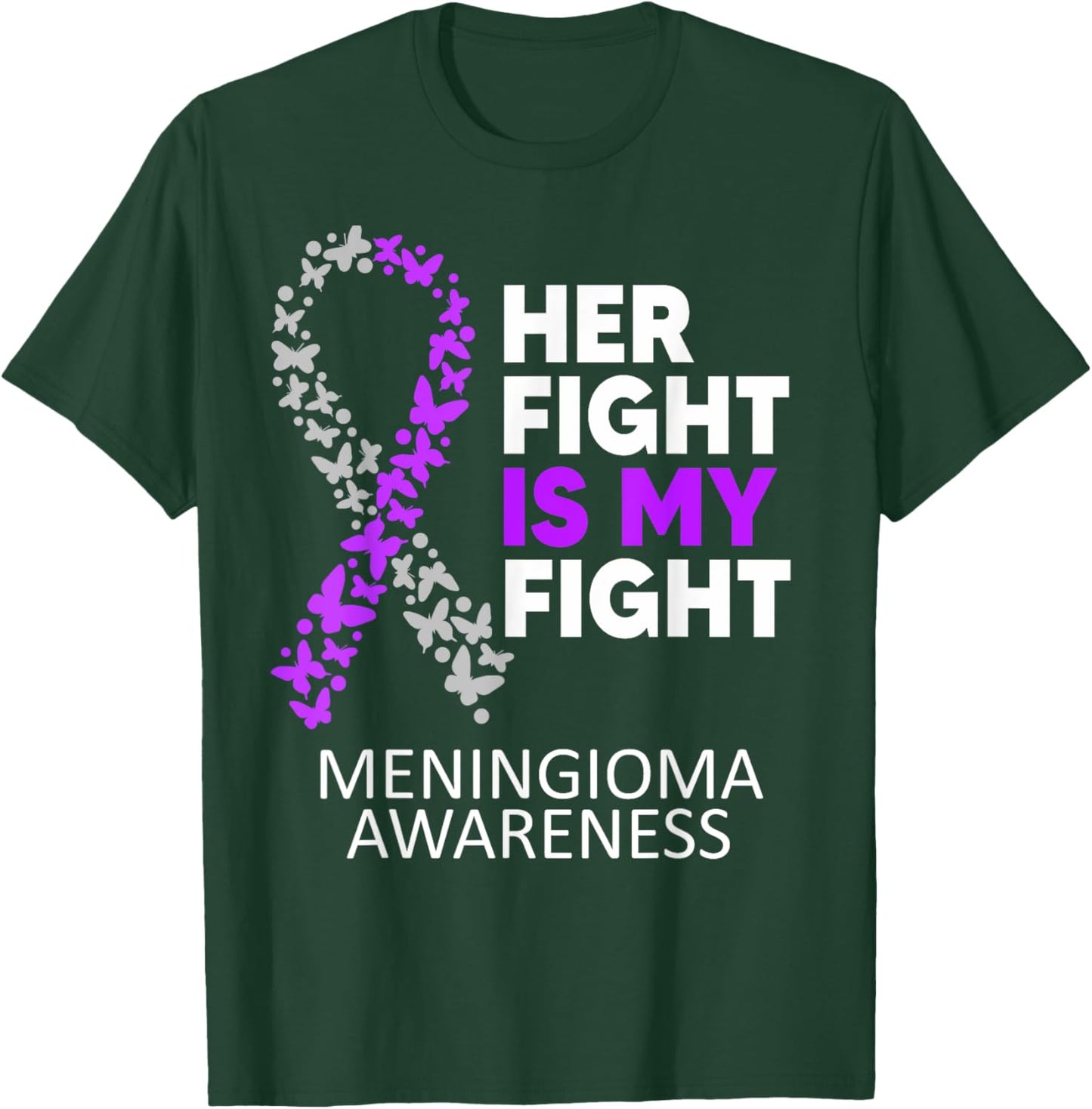 Meningioma Warrior Meningioma Brain Tumor Awareness T-Shirt - T-Shirt | Forest