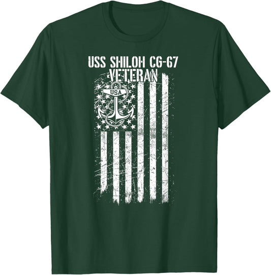 USS Shiloh CG-67 Cruiser Veteran T-Shirt - T-Shirt | Forest