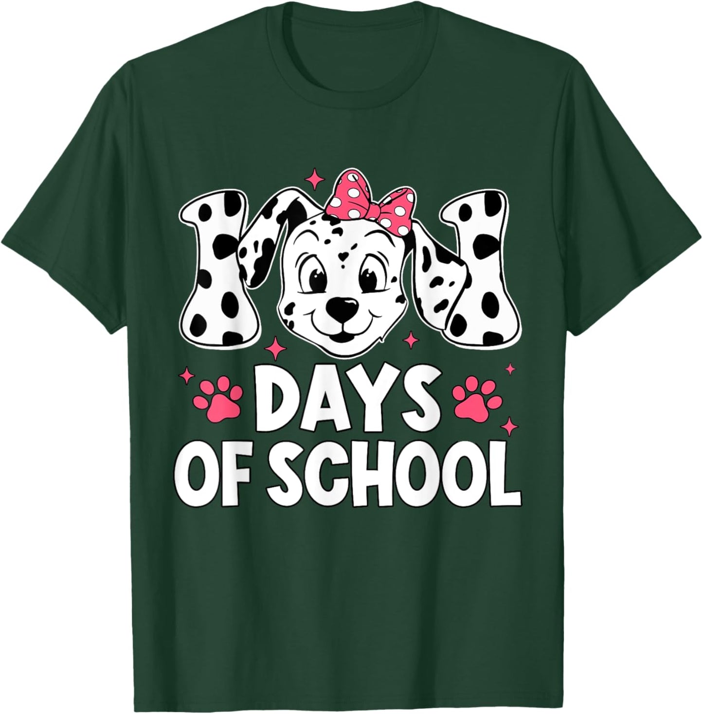 100 Days Of School Dalmatian Dog Boy Kid 100th Day Of School T-Shirt - T-Shirt | Forest