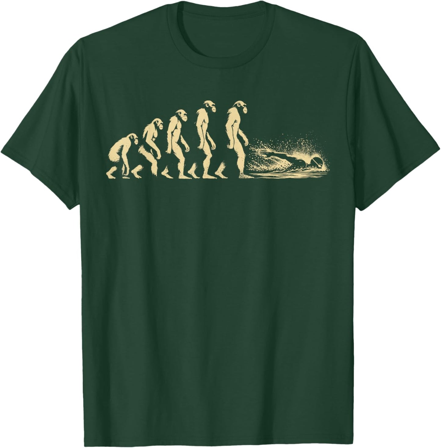 Swimming Evolution Swimmer Open Water Swimming , Black, S T-Shirt - T-Shirt | Forest