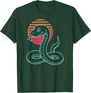 Snake Lover Serpent Reptile Retro Synthwave 80s T-Shirt - T-Shirt | Forest