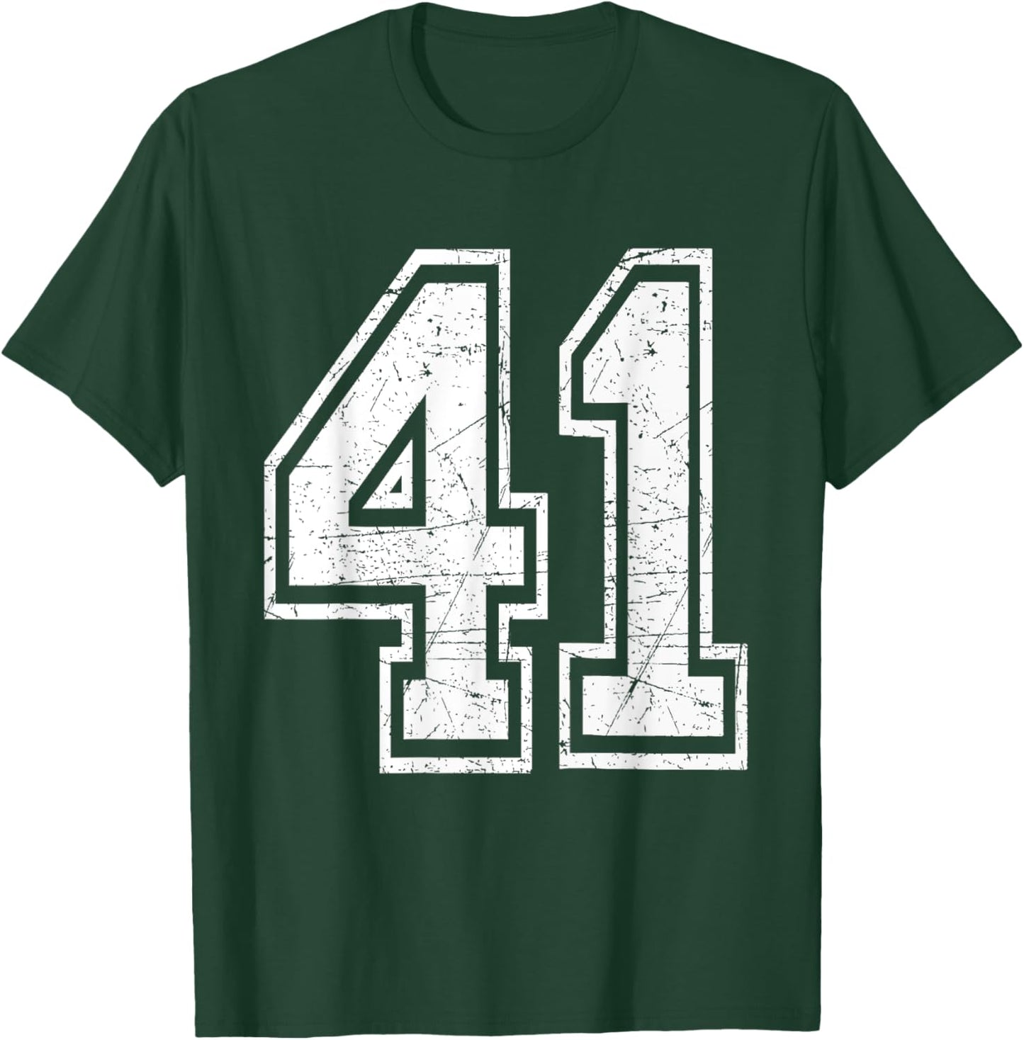 Number 41 Varsity Sports Team Jersey 41st Birthday T-Shirt - T-Shirt | Forest