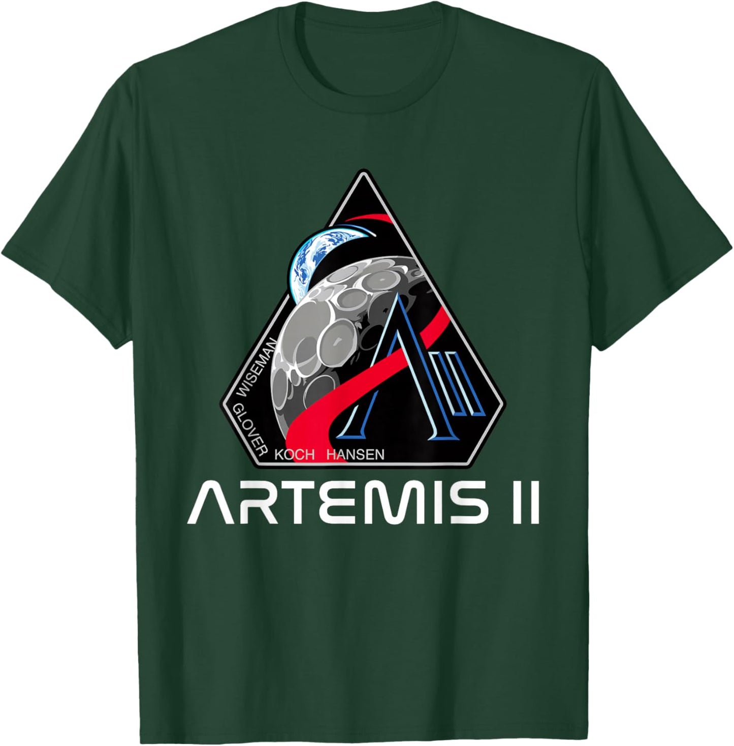 Artemis II Moon Mission Crew Space Exploration T-Shirt - T-Shirt | Forest