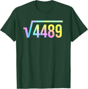 67 Meme Slang Tie Dye Funny Square Root 4489 Math Teacher T-Shirt - T-Shirt | Forest