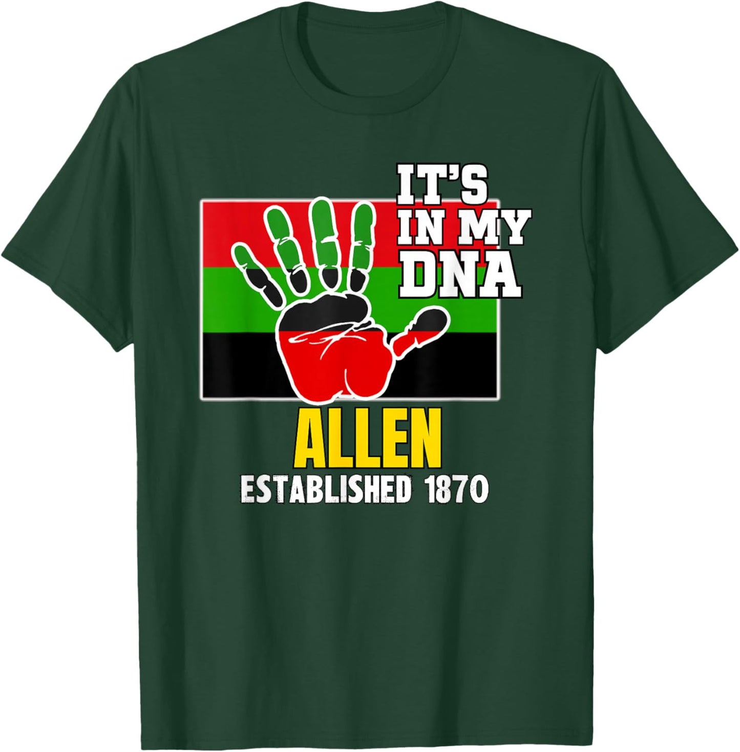 Allen, AU, Red, Black and Green HBCU T-Shirt - T-Shirt | Forest