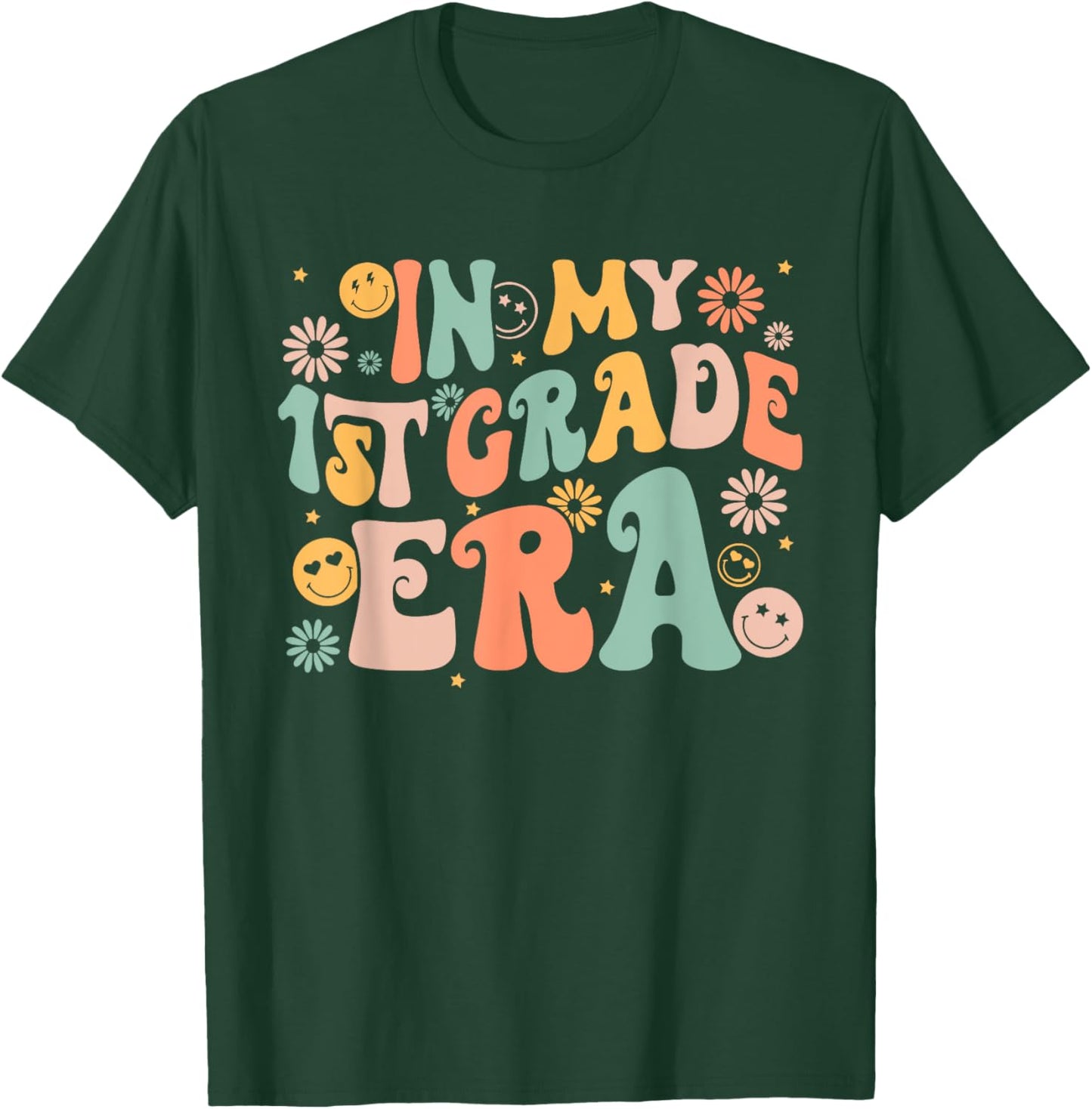 In My First Grade Era Retro 1st Back to School T-Shirt - T-Shirt | Forest