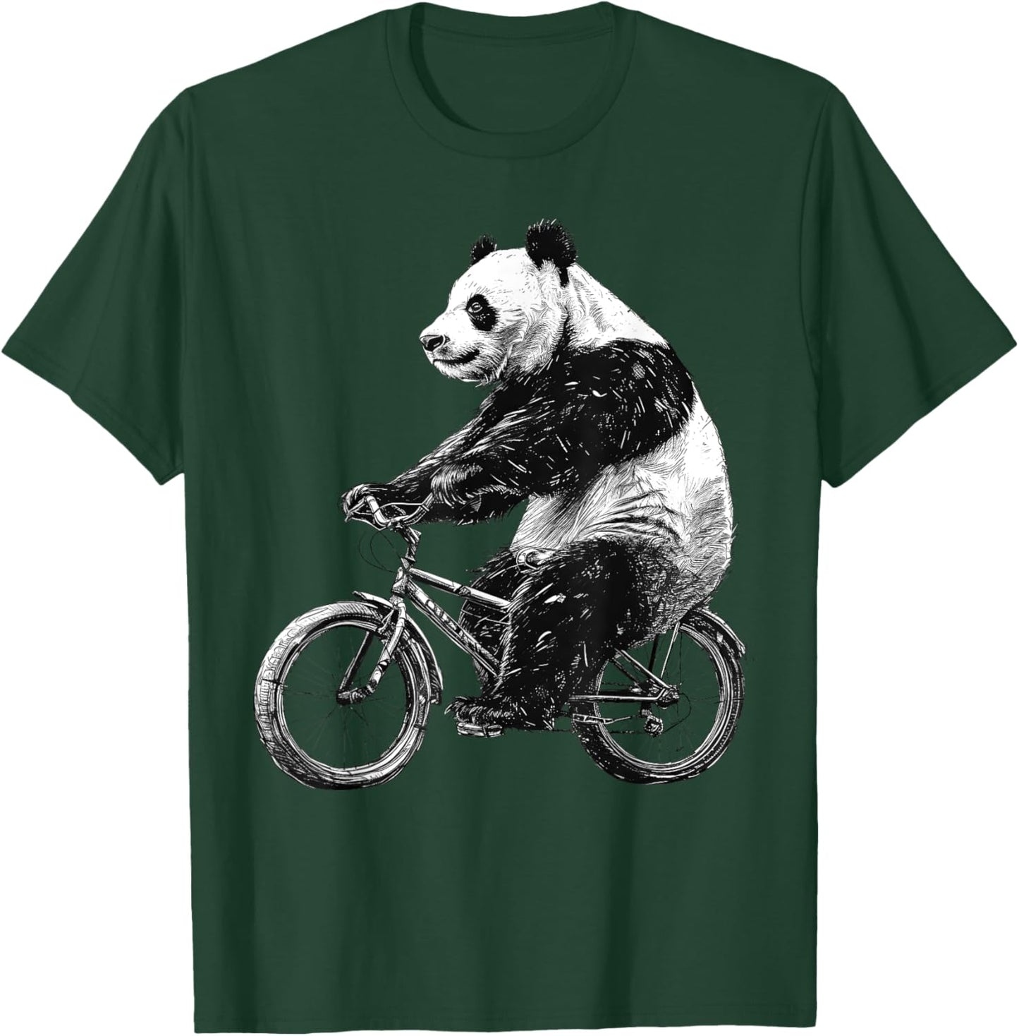 Retro Panda Bear Riding Bike Vintage Bicycle Cycling Lover T-Shirt - T-Shirt | Forest