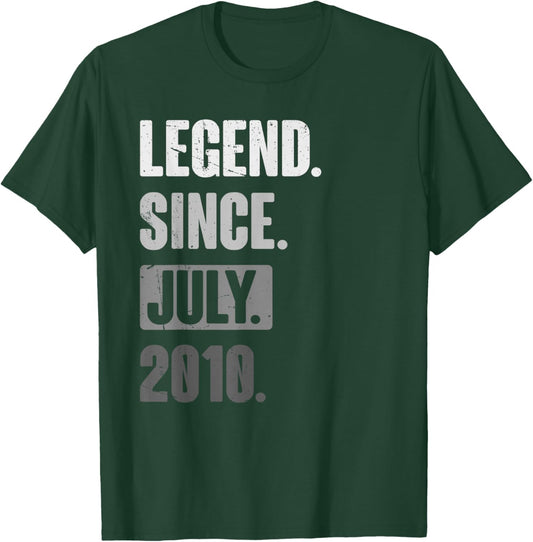 Retro 16 Years Old Legend Since July 2010 16th Birthday T-Shirt - T-Shirt | Forest