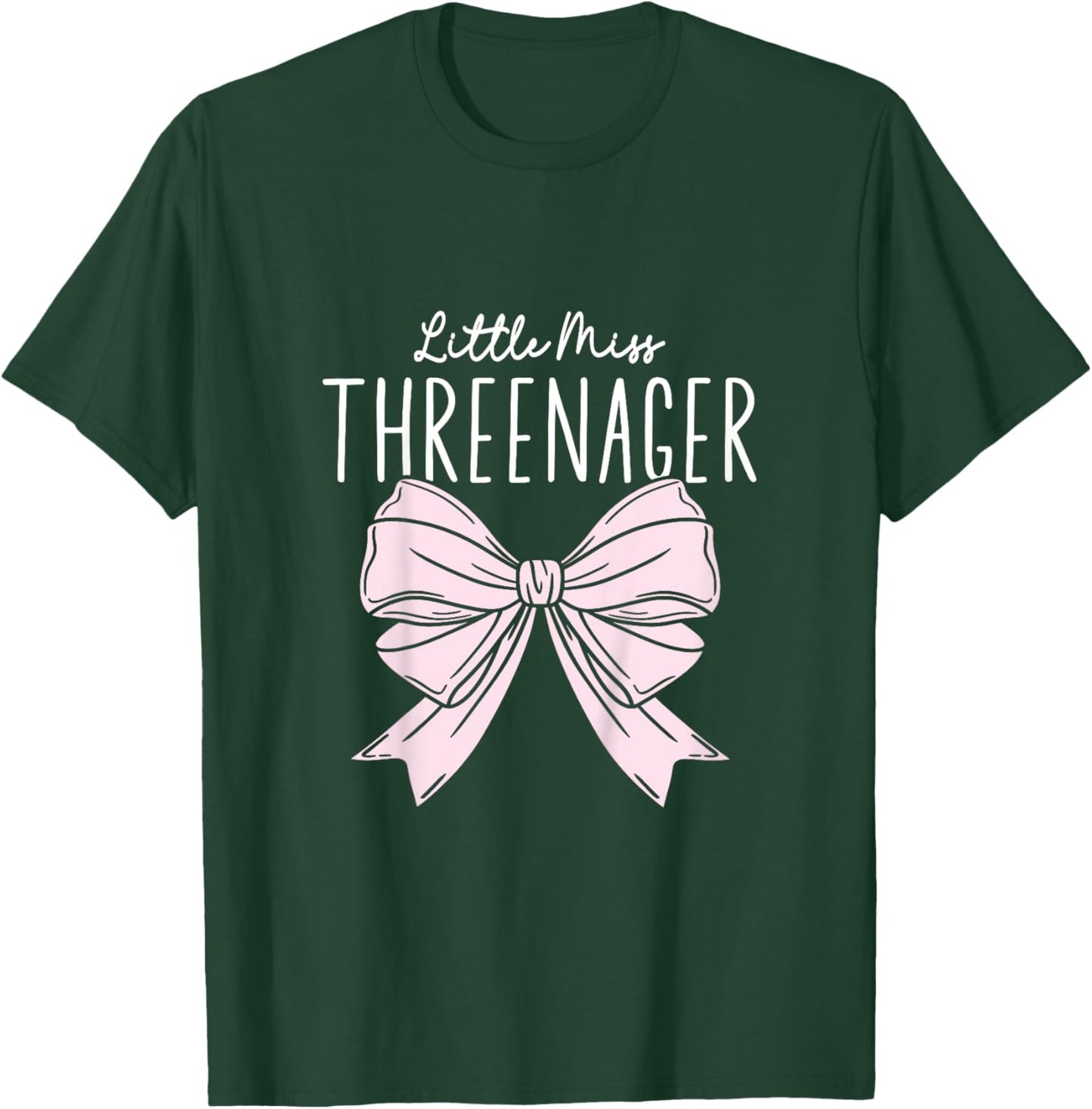 Little Miss Threenager Coquette Bow Birthday 3 Years T-Shirt - T-Shirt | Forest