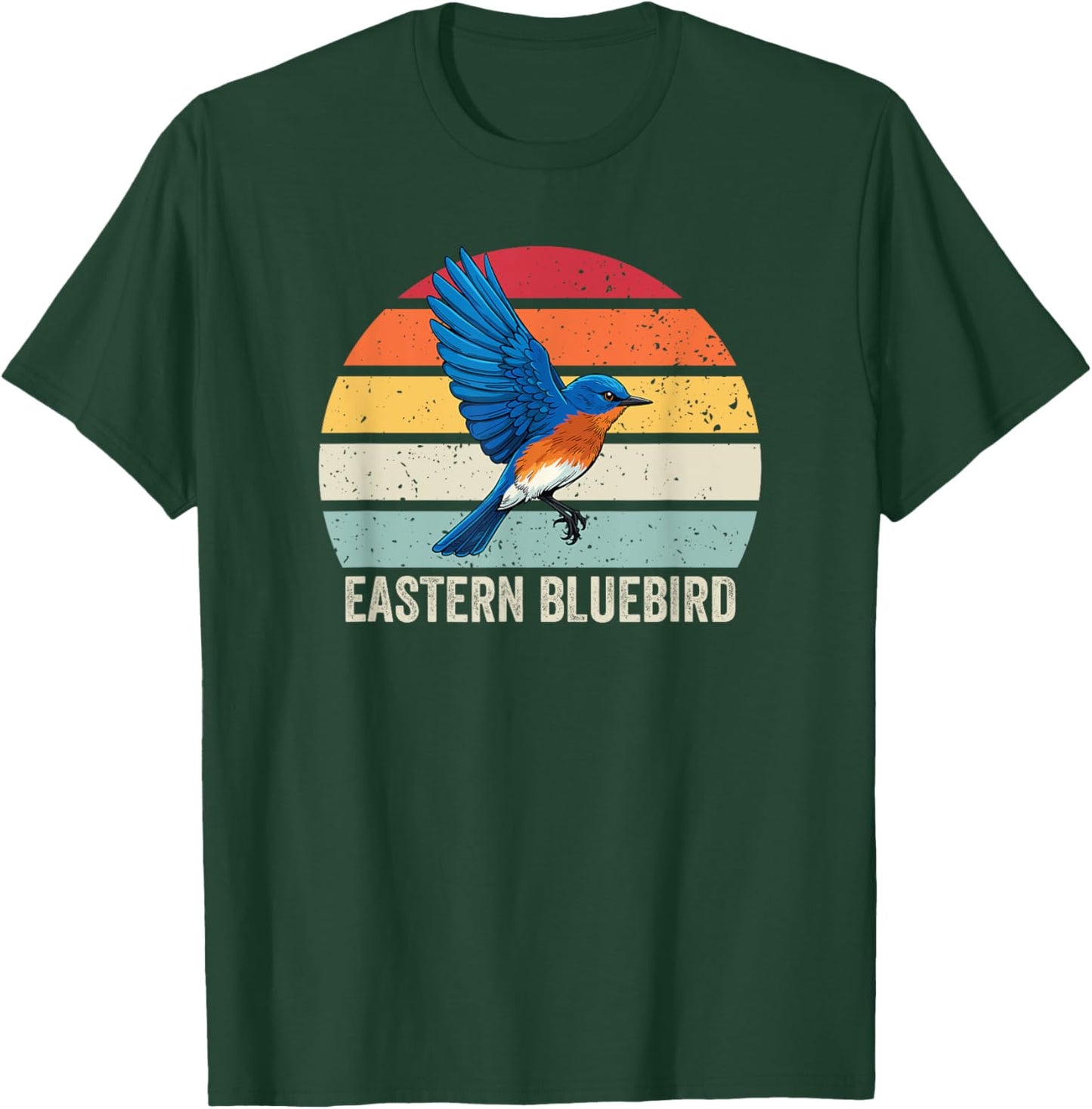 Eastern Bluebird Vintage Sunset, Eastern Bluebird T-Shirt - T-Shirt | Forest