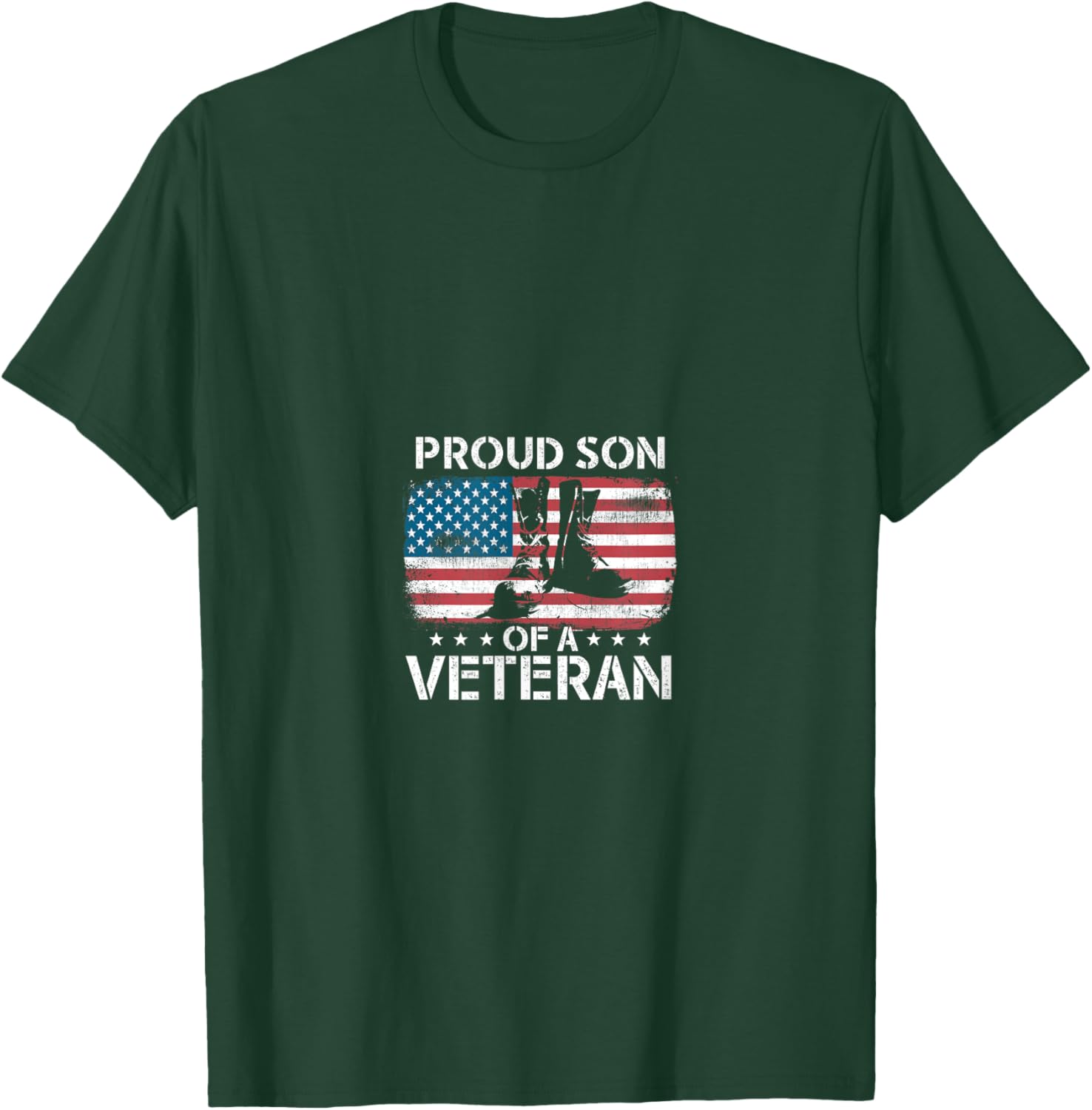 Proud Son Of A Veteran Usa Tribute T-Shirt - T-Shirt | Forest