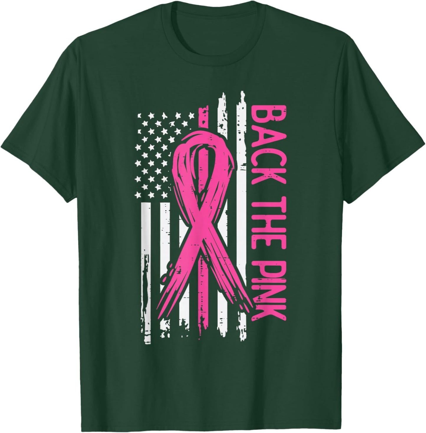 Breast Cancer Aware Back The Pink Pink Ribbon Women Kids Men T-Shirt - T-Shirt | Forest