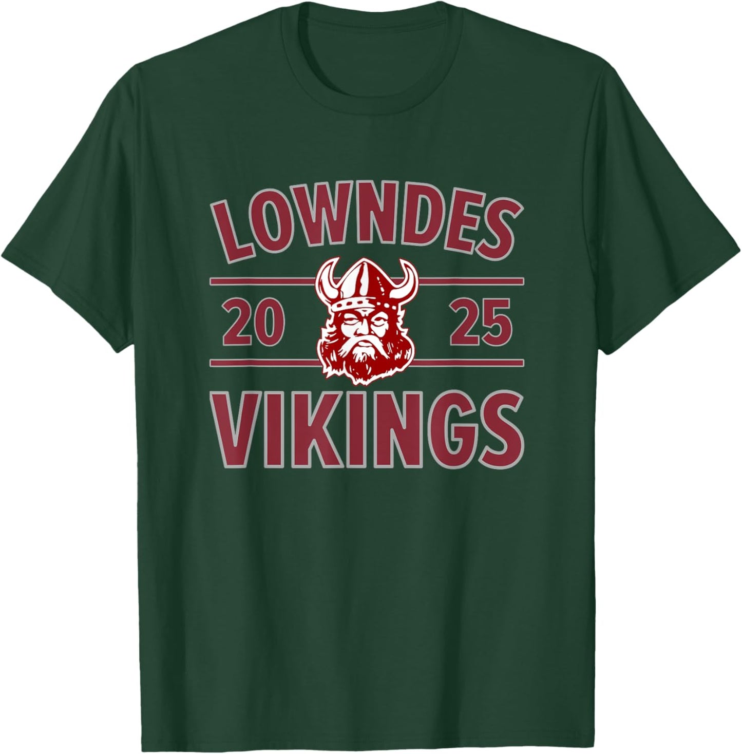 Lowndes Vikings Logo 2025 HS T-Shirt - T-Shirt | Forest