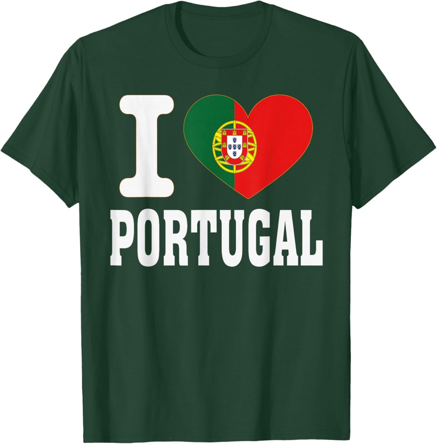 I Love Portugal Heart Souvenir Lovers Pride Travel T-Shirt - T-Shirt | Forest