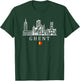 Vintage Ghent Belgium Vacation | Belgium Lover T-Shirt - T-Shirt | Forest