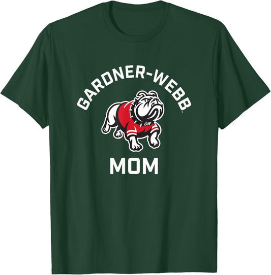 Gardner-Webb University GWU Bulldogs Arched Mom T-Shirt - T-Shirt | Forest