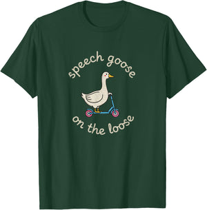 Speech Goose On The Loose Funny Bird Scooter T-Shirt - T-Shirt | Forest
