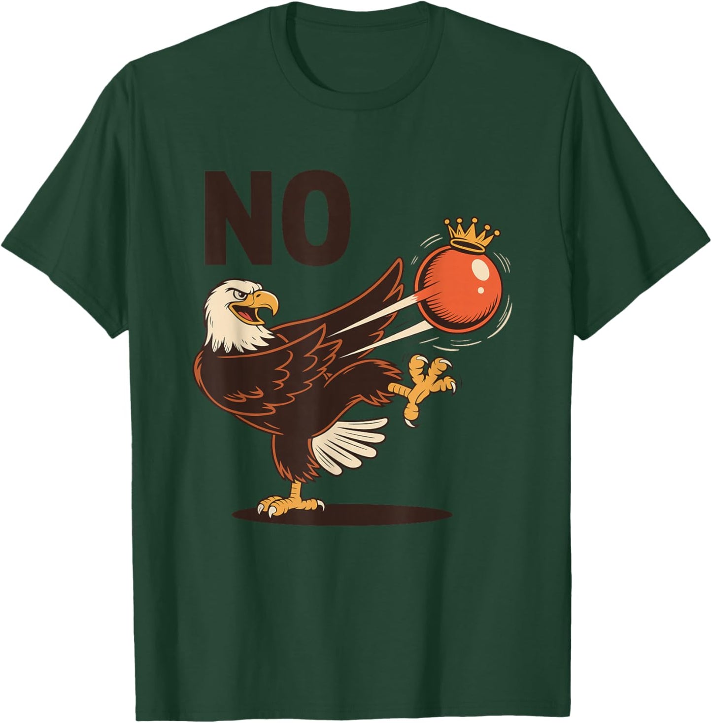 No Kings in America Bald Eagle Patriotic Art T-Shirt - T-Shirt | Forest