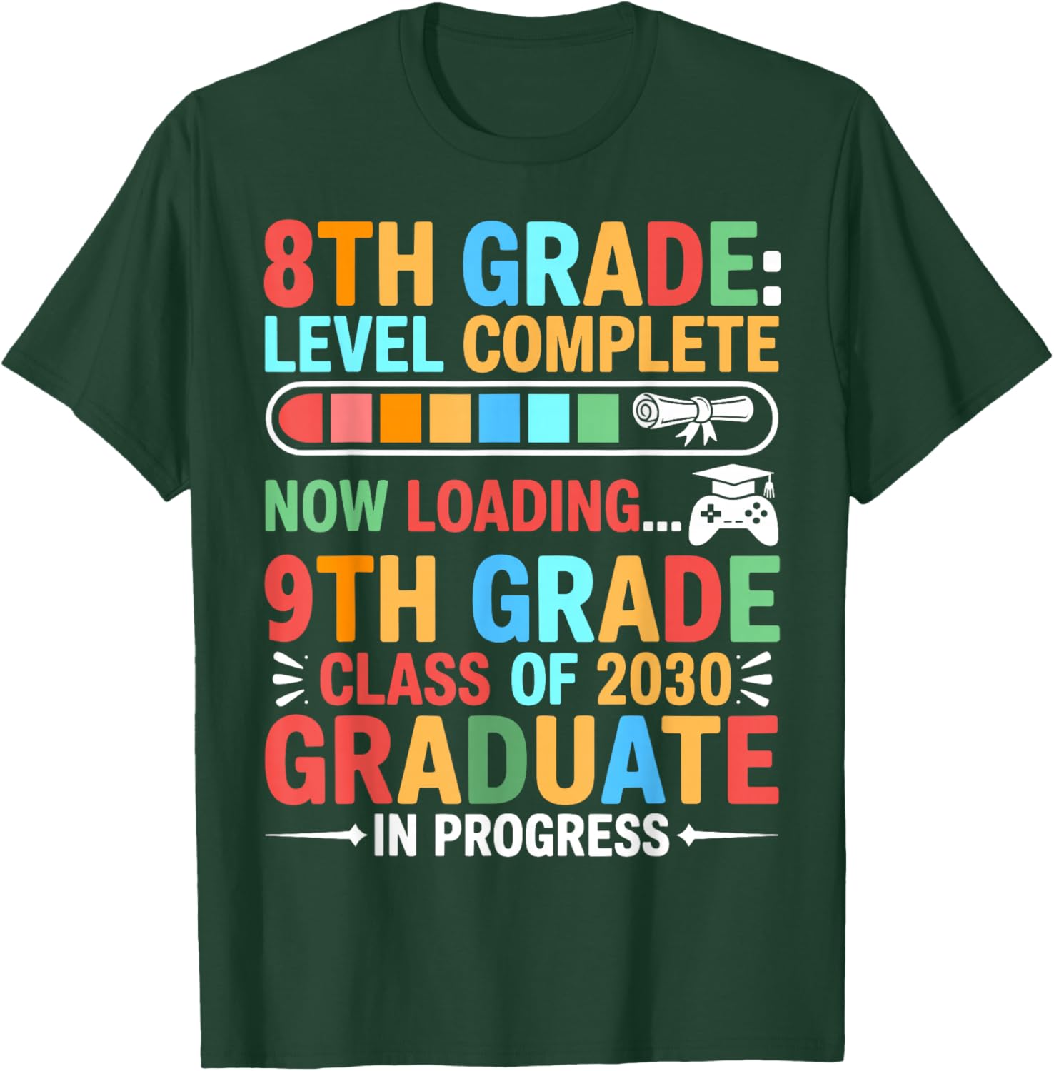 8th Grade Level Complete Last Day of School Kids 8th Grade T-Shirt - T-Shirt | Forest
