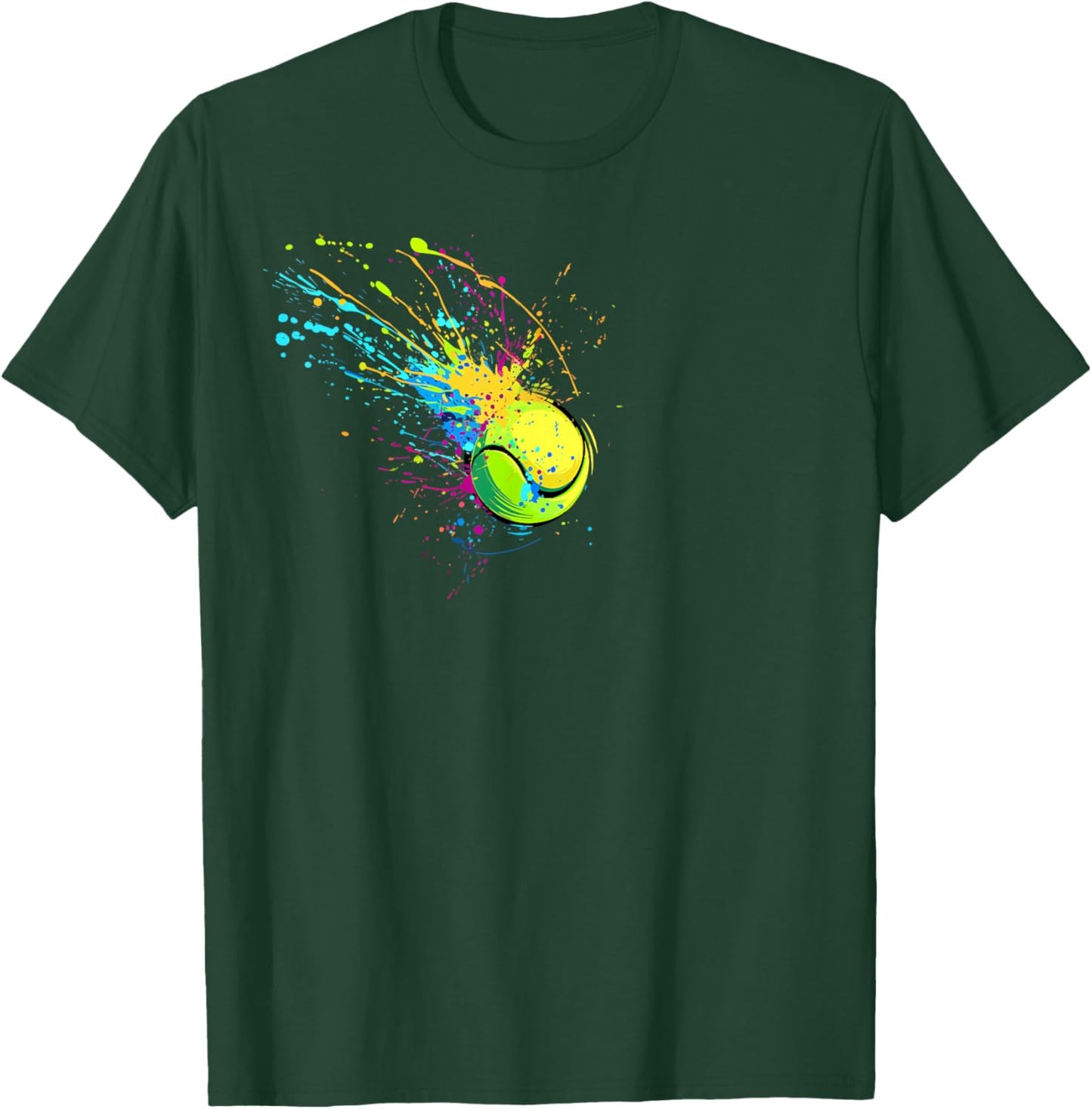 Colorful Tennis Ball Splash Art Tennis Lover T-Shirt - T-Shirt | Forest
