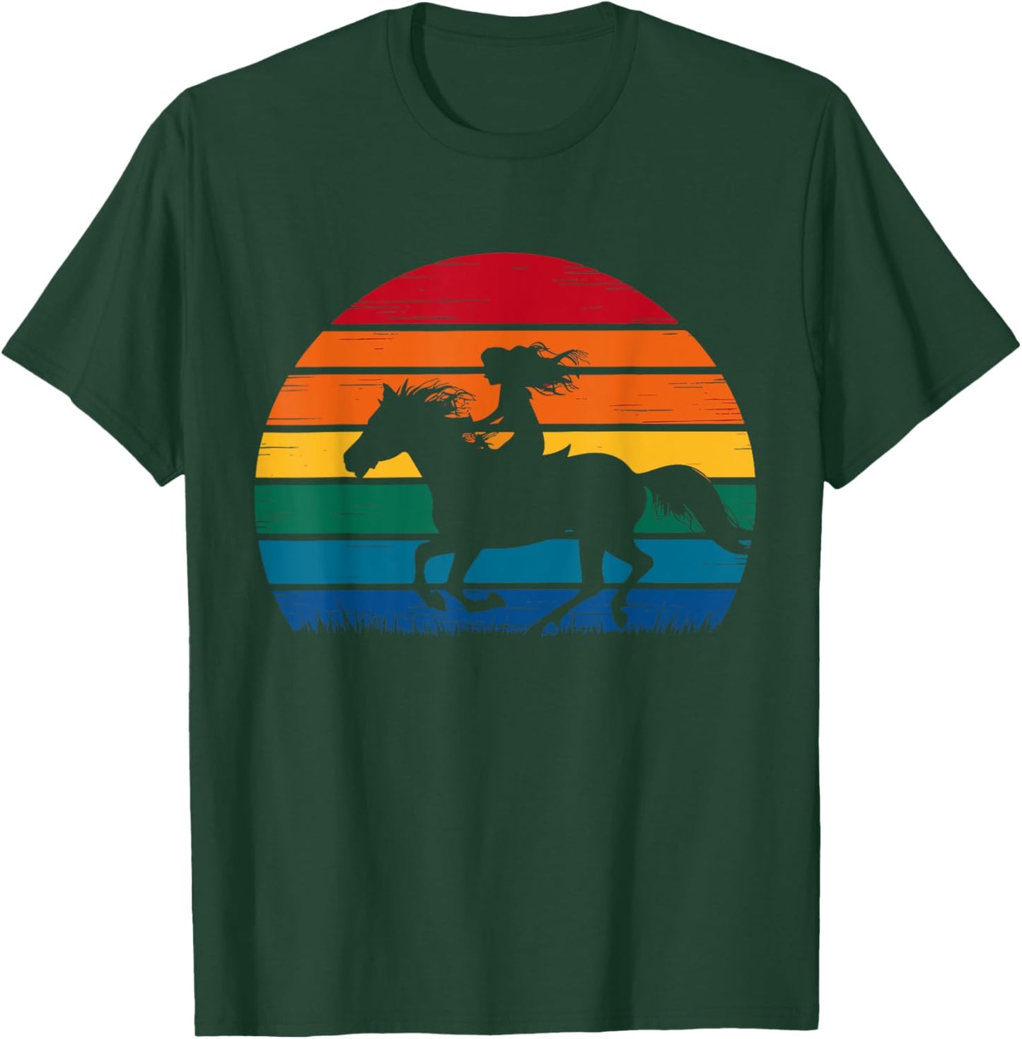 Girl Horse Riding Vintage Cowgirl Texas Ranch T-Shirt - T-Shirt | Forest