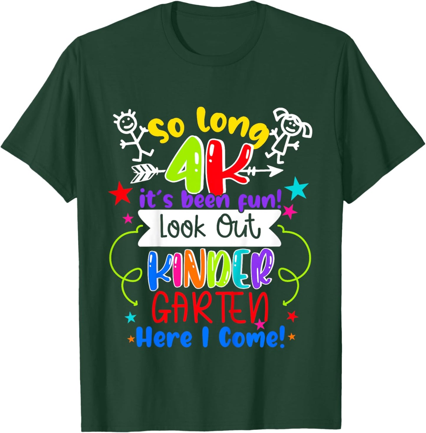 So Long 4K Graduation Kindergarten Here I Come 2025 T-Shirt - T-Shirt | Forest