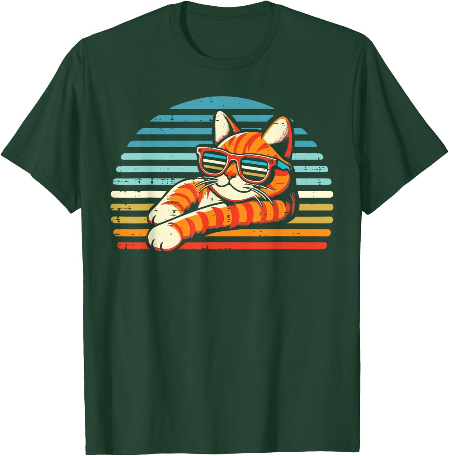 Retro Orange Cat Sunglasses Women Kids T-Shirt - T-Shirt | Forest