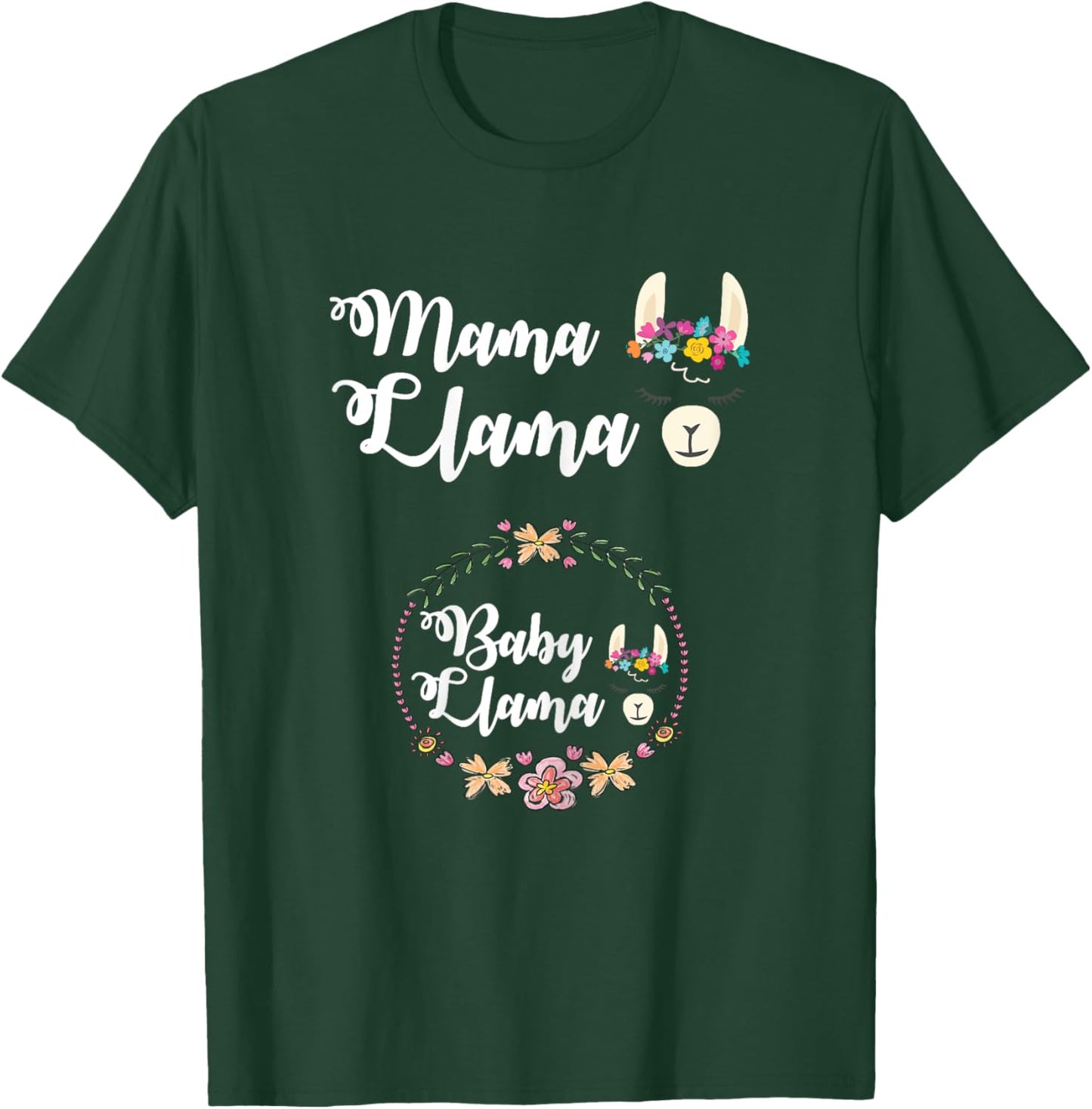 Mama Llama New Mom Baby Mommy Pregnancy Announcement T-Shirt - T-Shirt | Forest