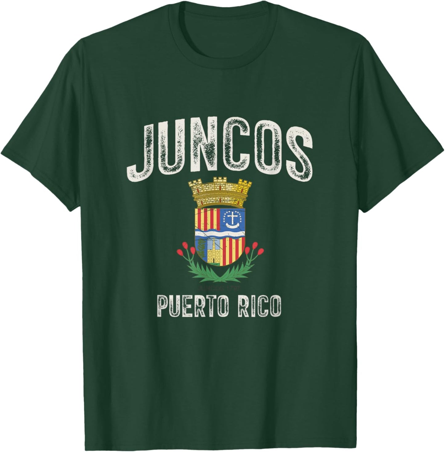 Juncos City in Puerto Rico, Juncos Armorial T-Shirt - T-Shirt | Forest