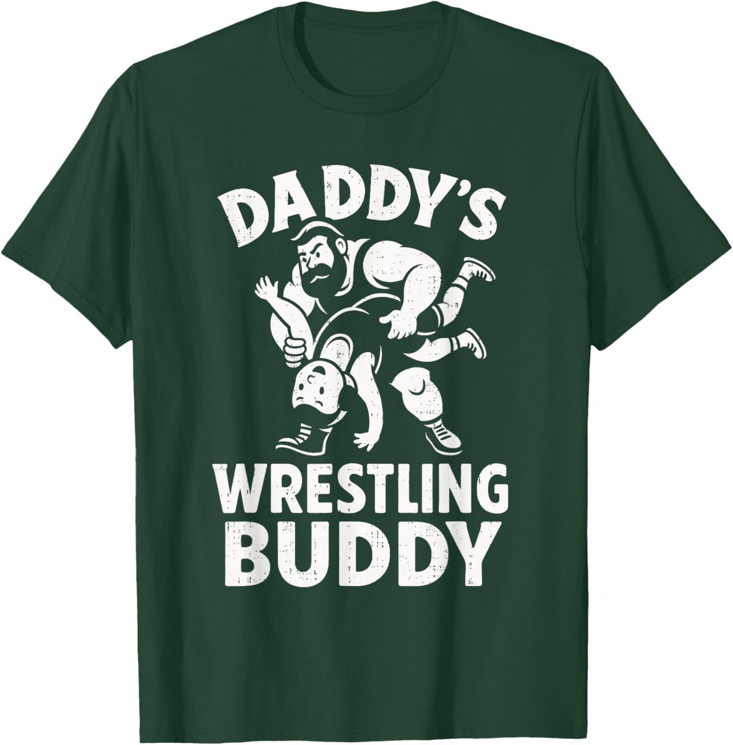 Funny Dad and Son Daughter Kids Wrestling Wrestler Wrestle T-Shirt - T-Shirt | Forest