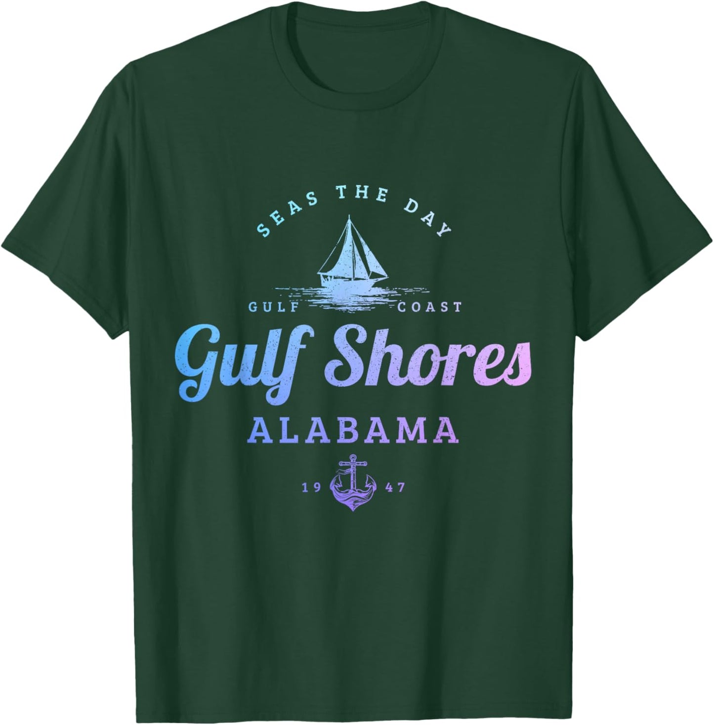 Gulf Shores Alabama Sail Boat Sailing T-Shirt - T-Shirt | Forest